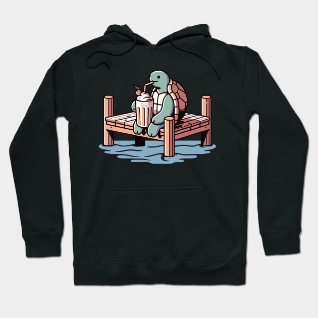 Lofi Turtle Milkshake Hoodie by The Tee Bizarre